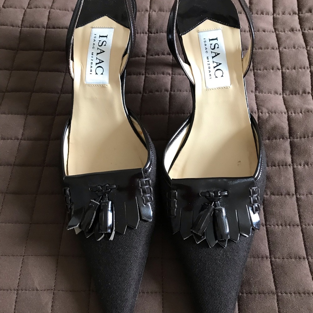 Brown sling backs